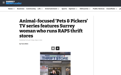 Animal-focused ‘Pets & Pickers’ TV series features Surrey woman who runs RAPS thrift stores