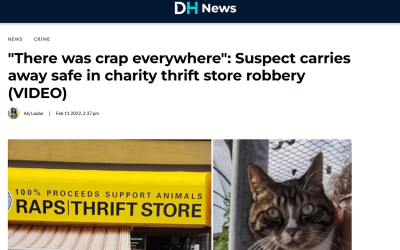 “There was crap everywhere”: Suspect carries away safe in charity thrift store robbery