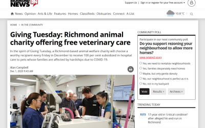 Giving Tuesday: Richmond animal charity offering free veterinary care