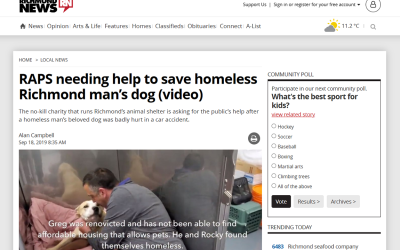 RAPS needing help to save homeless Richmond man’s dog