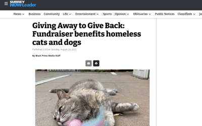 Giving Away to Give Back: Fundraiser benefits homeless cats and dogs